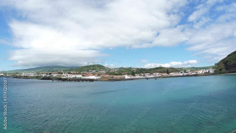 Porto Pim beach volcanic island Faial Azores Portugal slow motion 4k Porto Pim beach volcanic island Faial Azores Portugal slow motion 4k
