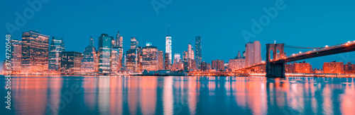 View of New York City Manhattan midtown at dusk