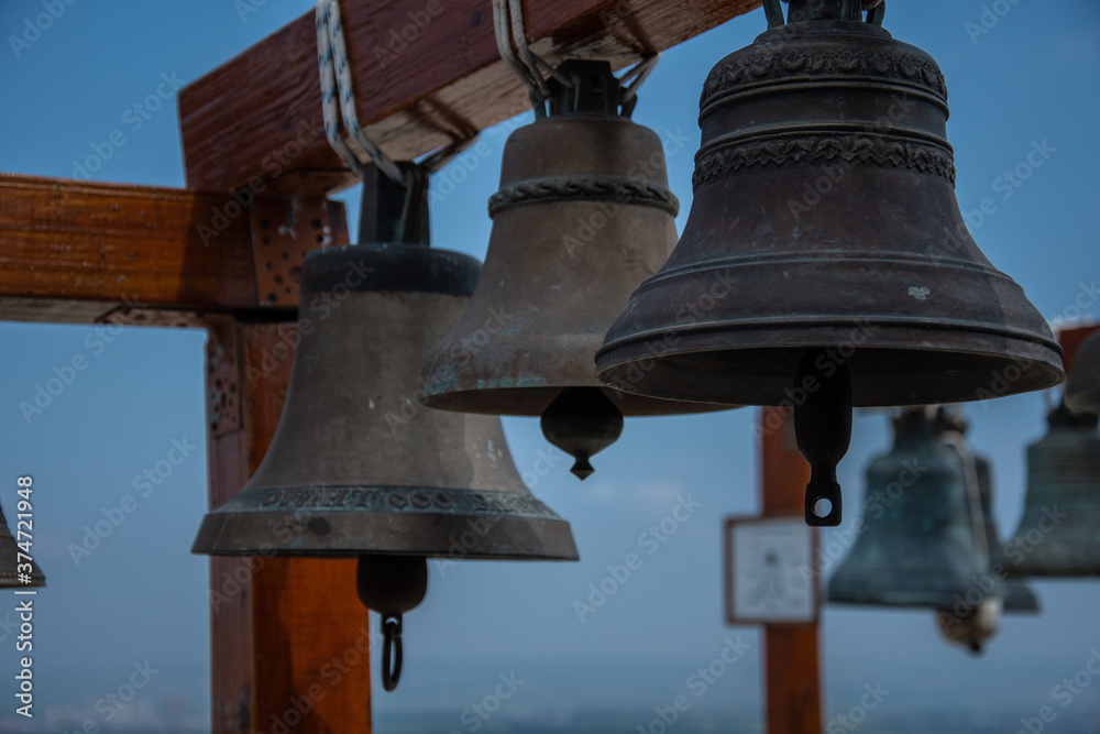 Fototapeta premium large Church bells hanging outside