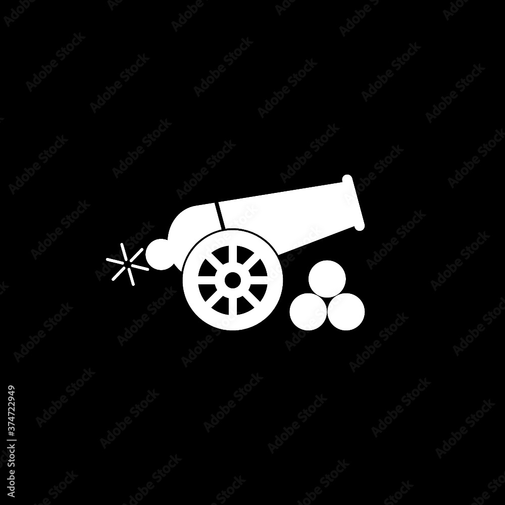 Cannon icon isolated on dark background 