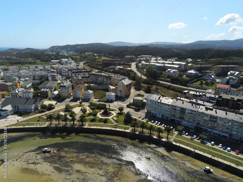 San Cibrao San Ciprian, coastal village of  Galicia, Spain. Aerial Drone Photo