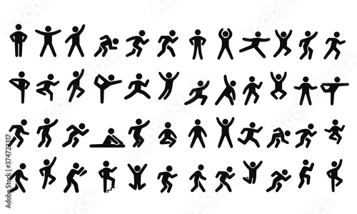 Fotografia Active lifestyle people and vitality vector icon set,runners active lifestyle i