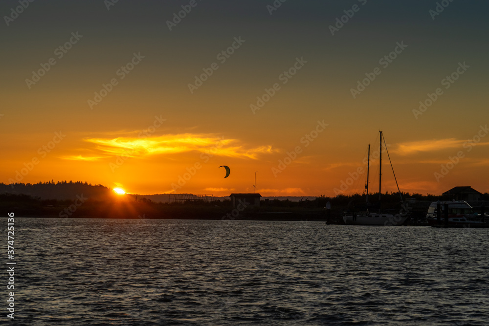 Sunset over Port Gardener Everett Washington Sunset over Port Gardener Everett Washington
