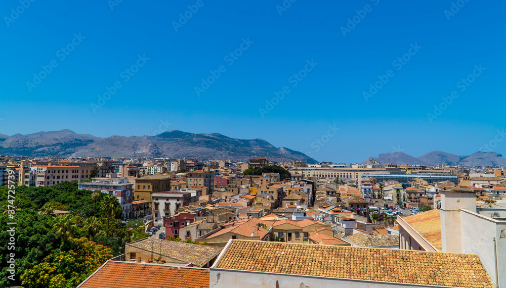 Aerial panoramic view of Palermo, Sicily, Italy