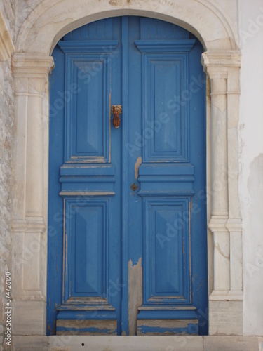 old wooden door in greece
