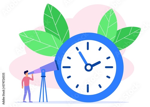 Illustration vector graphic cartoon character of time management