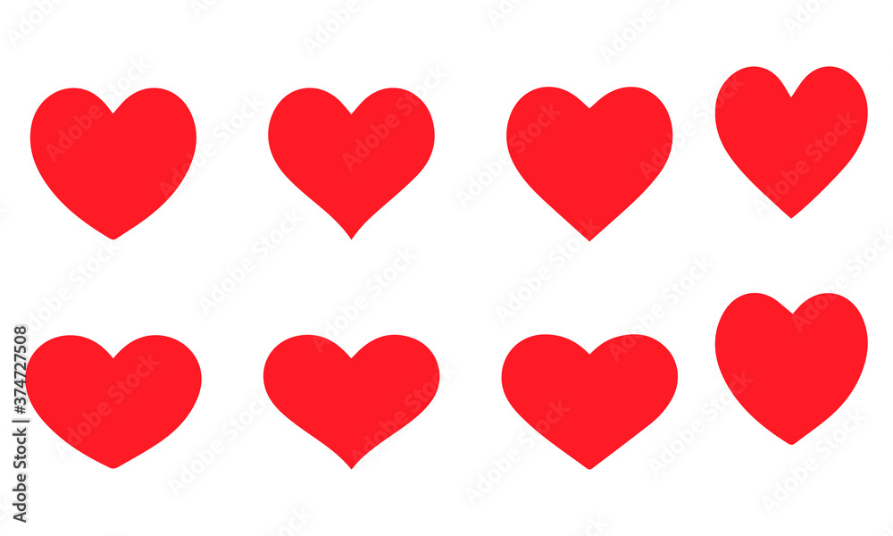 hearts flat icons vector design 