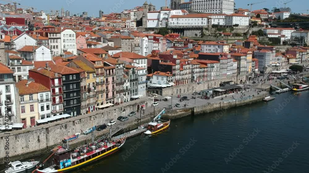 aerial view of the downtown area of Porto Portugal aerial view of the downtown area of Porto Portugal
