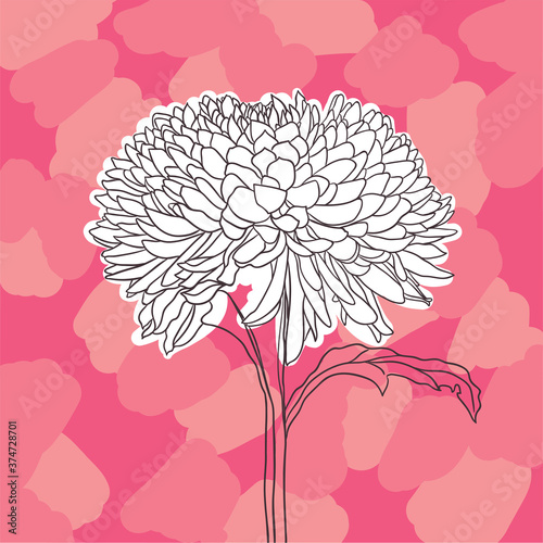 beautiful white blooming flower on an abstract background. impressionism style. vector illustration