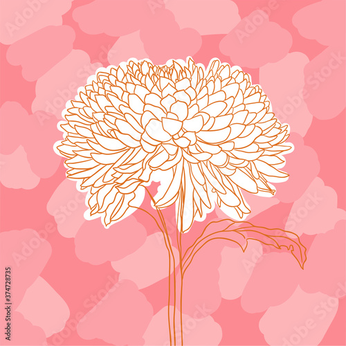 beautiful blooming flower on an abstract background. impressionism style. vector illustration