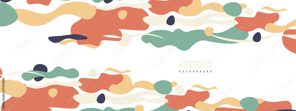 Trendy liquid style shapes abstract design, dynamic vector background for placards, brochures, posters, web landing pages, covers or banners