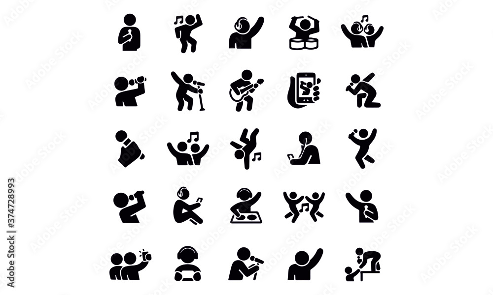  Music and Dance Icons vector design 