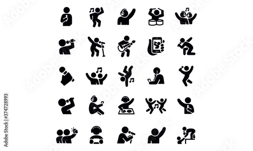  Music and Dance Icons vector design 