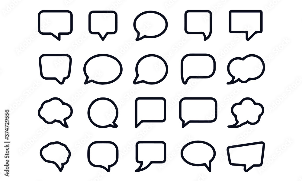 Speech Bubble Line Icons Speech Bubble Line Icons
