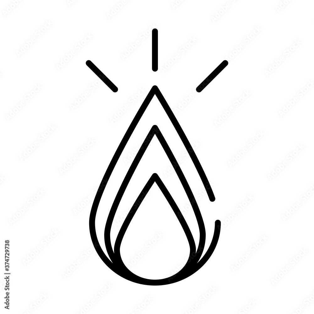 fire flame burning line style icon vector fire flame burning line style icon vector