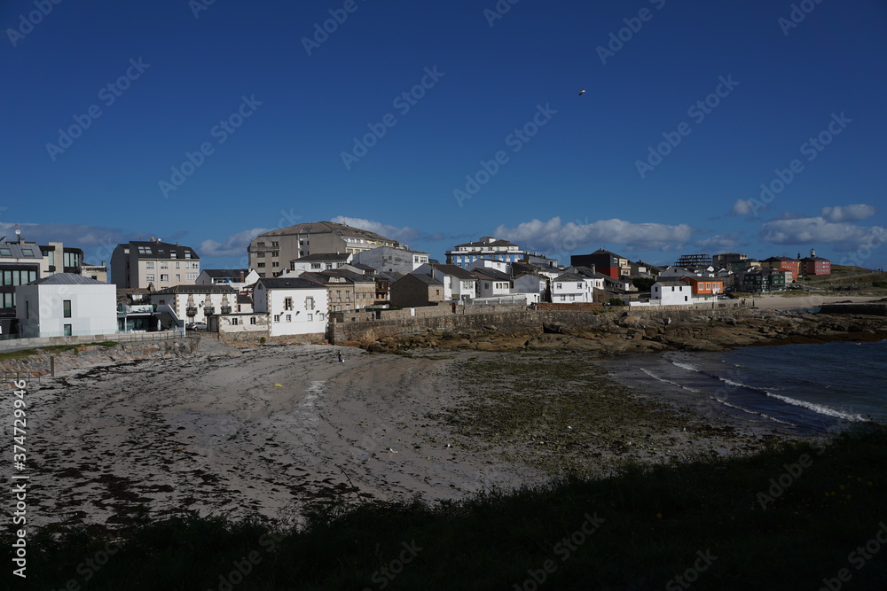 Beach in San Cibrao San Ciprian, coastal village of  Galicia, Spain