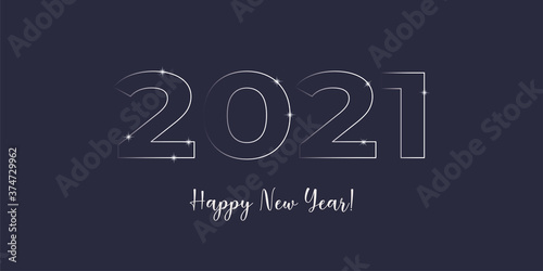 Happy New Year 2021 card eps
