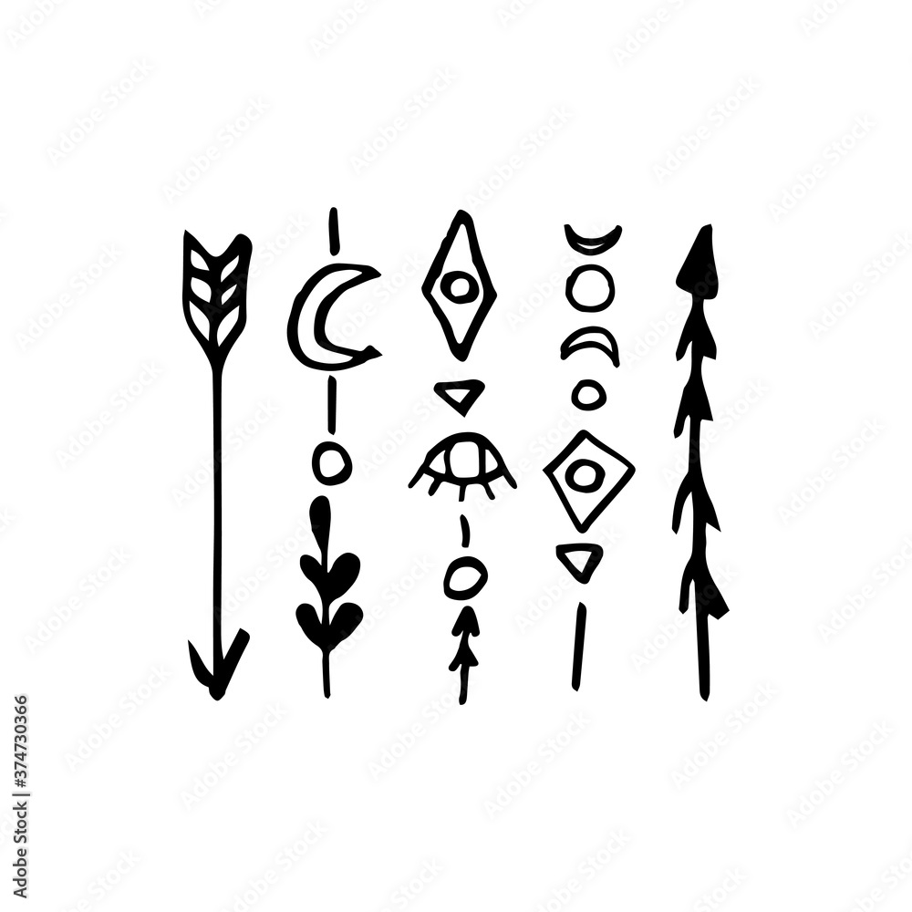 Tribal elements collection. Ethnic collection with arrows. Navajo elements for design. Vector set with tribal, Indian, Aztec, hipster, boho vector elements. Tribal elements collection. Ethnic collection with arrows. Navajo elements for design. Vector set with tribal, Indian, Aztec, hipster, boho vector elements.