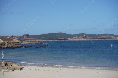 Beach in San Cibrao San Ciprian, coastal village of Galicia, Spain