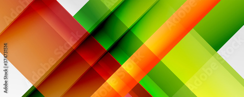 Geometric abstract backgrounds with shadow lines  modern forms  rectangles  squares and fluid gradients. Bright colorful stripes cool backdrops