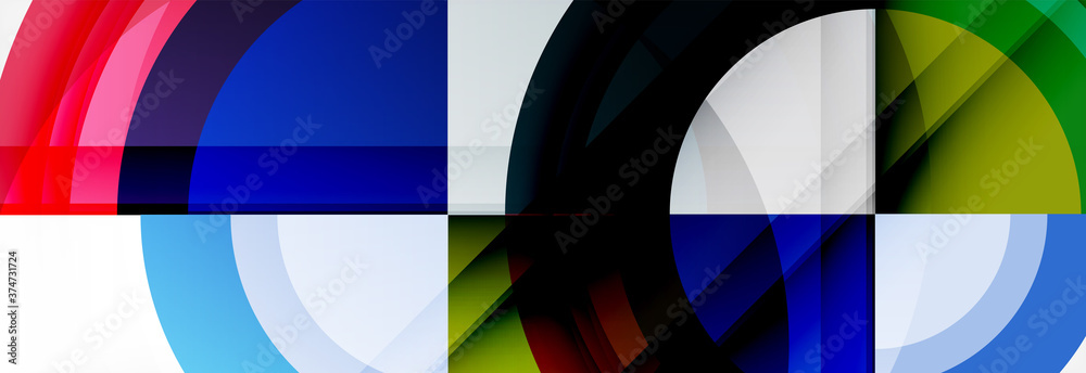 Round shapes, triangles and circles. Modern abstract background Round shapes, triangles and circles. Modern abstract background