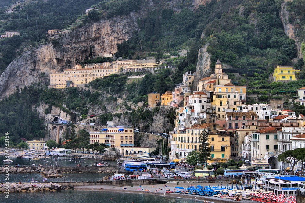 Panoramic view of Amalfi, Italy