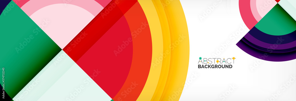 Obraz premium Round shapes, triangles and circles. Modern abstract background