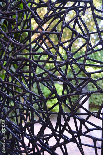  iron grid with overlapping irregular mesh