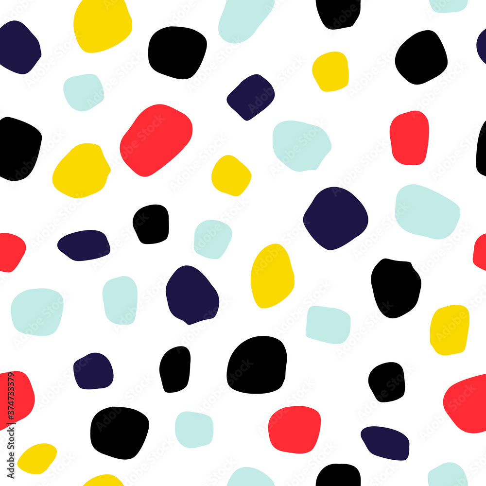 Abstract seamless pattern with spots. Childish cute print. Vector hand drawn illustration. Abstract seamless pattern with spots. Childish cute print. Vector hand drawn illustration.