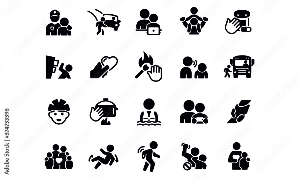 Obraz premium Child Safety Icons vector design 