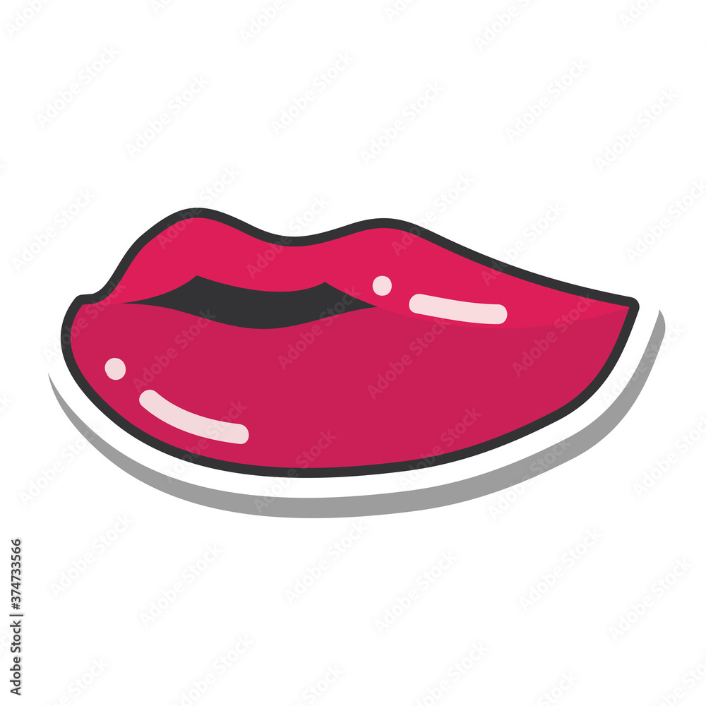pop art mouth and lips beautiful line and fill icon pop art mouth and lips beautiful line and fill icon