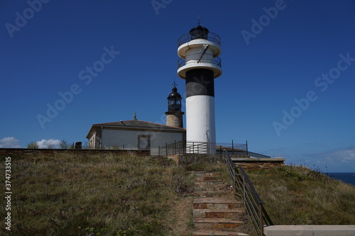 Lighthouse in San Cibrao San Ciprian, coastal village of Galicia, Spain