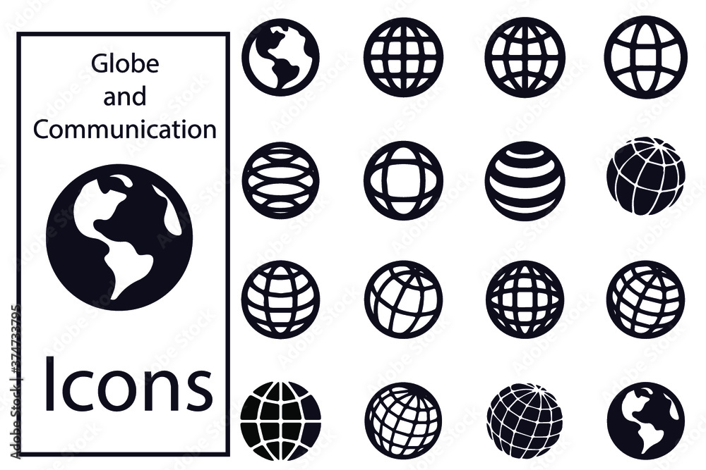 Globe and Communication Icons Globe and Communication Icons