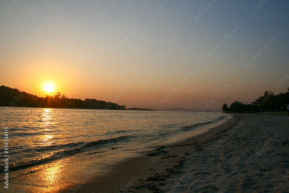 beach sunset golden sun beautifull peace