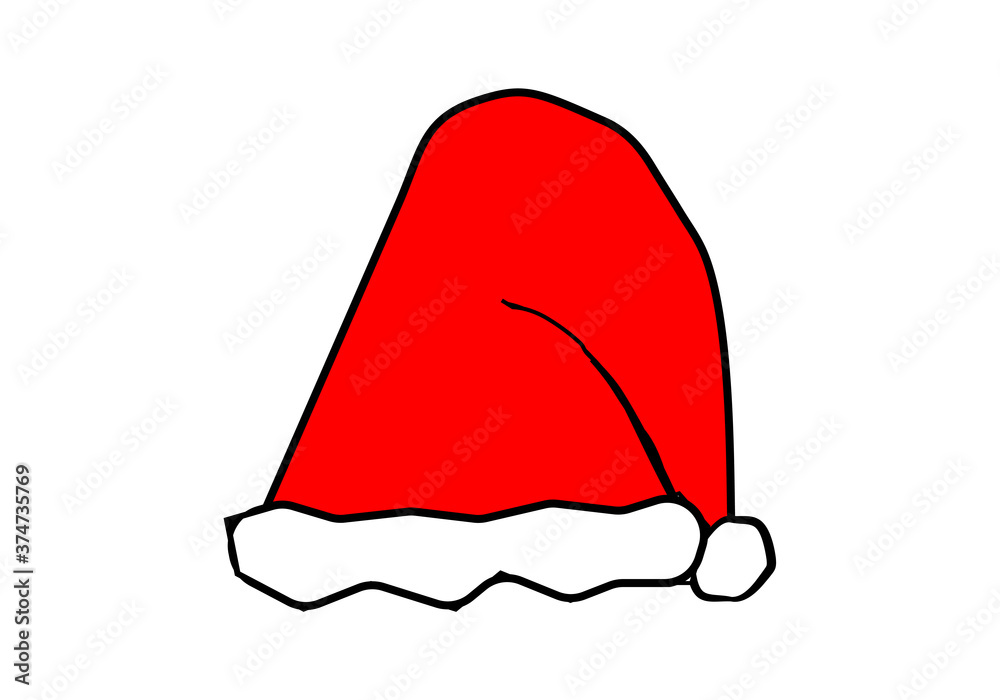 Icono de gorro de Papá Noel blanco y rojo Icono de gorro de Papá Noel blanco y rojo