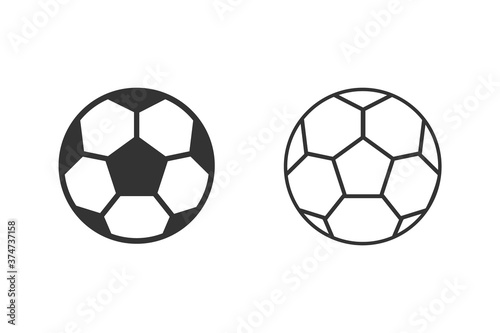 Football line icon set isolated on white. Vector