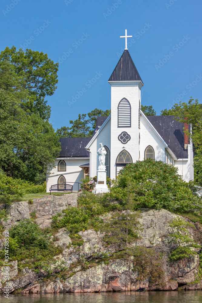 Rockport Ontario Canada St. Brendan’s Church perched on a rocky cliff Rockport Ontario Canada St. Brendan’s Church perched on a rocky cliff