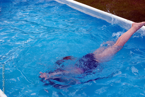 splash into the water - fun in the pool