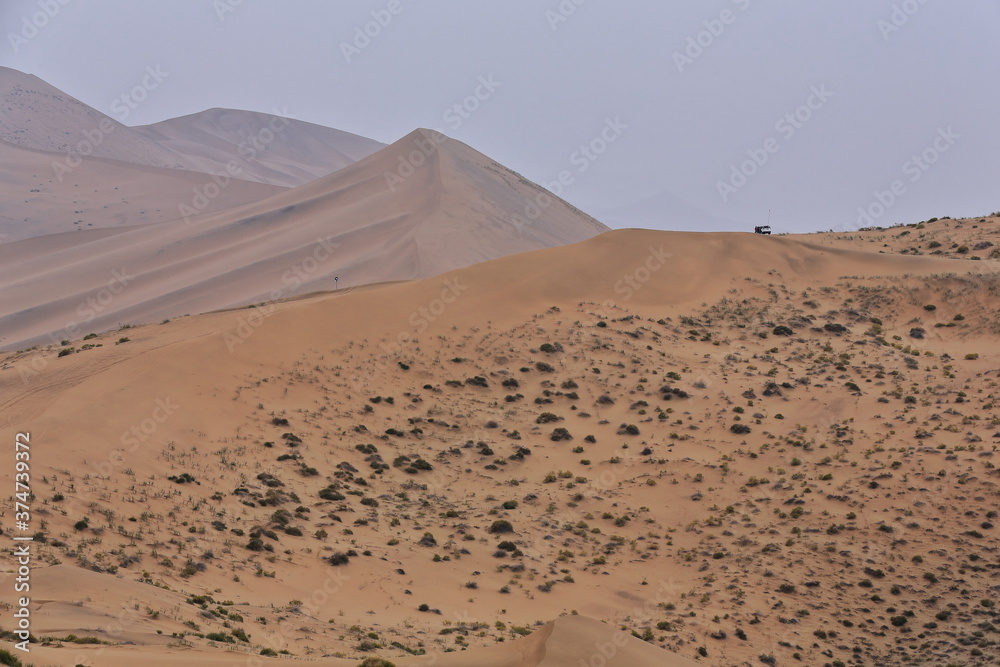Moving and stationary sand dunes-Badain Jaran Desert. Alxa Plateau-Inner Mongolia-China-1030