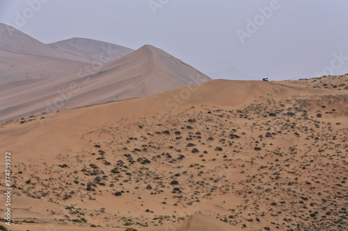 Moving and stationary sand dunes-Badain Jaran Desert. Alxa Plateau-Inner Mongolia-China-1030