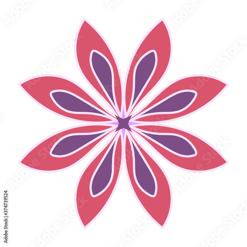 Red-purple floral pattern in the form of a logo