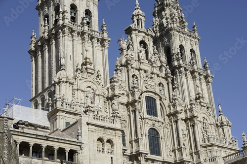 Cathedral of Santiago de Compostela, historical city of Galicia. La Coruna, Spain