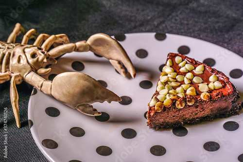 Sorpion Skeleton Longs For Chocolate Cheese Cake. photo