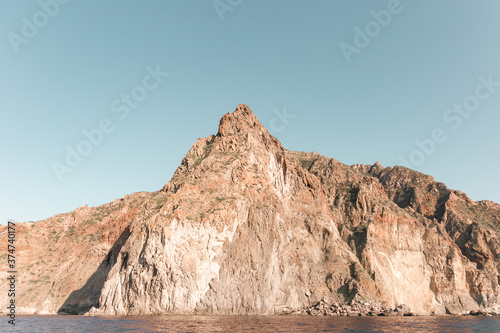 Cliff of Salina. Aeolian islands, Sicily.