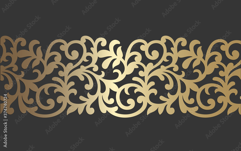 Laser cut panel design. ornate vintage vector border template for laser cutting, stained glass, glass etching, sandblasting, wood carving, engraving, cardmaking, wedding invitations. 