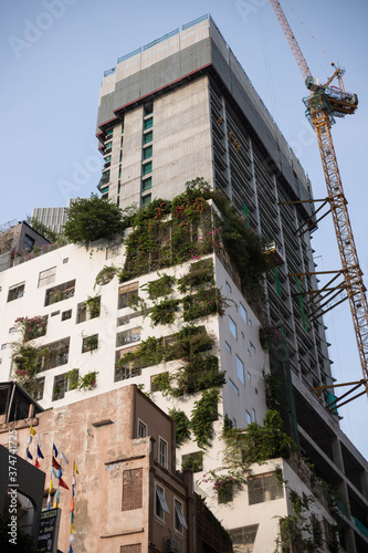 Ho Chi Minh City, Vietnam- March 2, 2020 : The Myst Dong Khoi and Hilton Hotel Saigon under construction