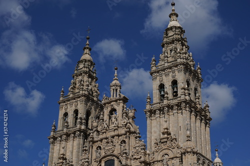 Cathedral of Santiago de Compostela  historical city of Galicia. La Coruna  Spain