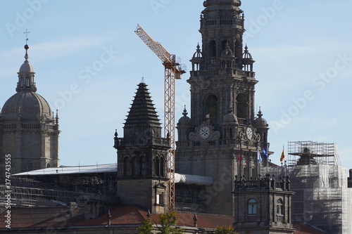 Cathedral of Santiago de Compostela, historical city of Galicia. La Coruna, Spain