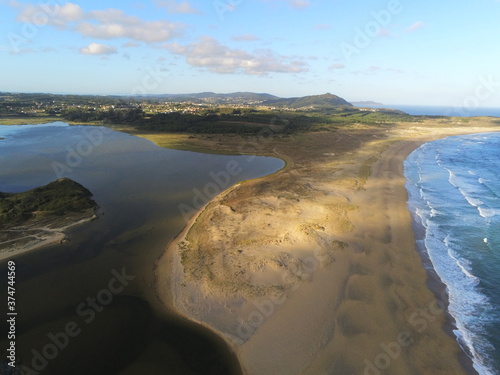 Beach in Valdovino. Ferrol Galicia,Spain. Aerial Drone Photo