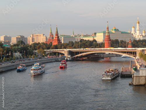 view of moscow river and kremlin